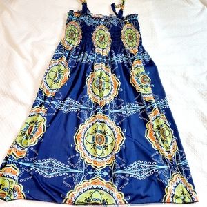 WinWin Sundress Blue Geometric Print Size L-XL